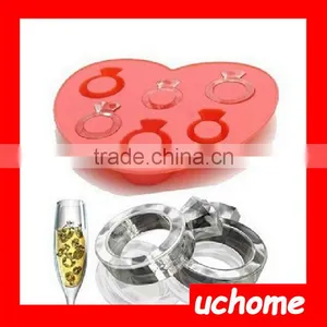 UCHOME Lovely Silicone Diamond Ring Ice Cube Tray/food-grade Chocolate Mold,Blue thumbnail-3