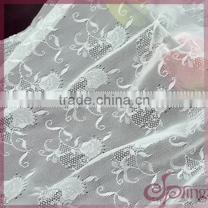 White All Over Flower Decorative Stretch Tricot Fabric Lace Wholesale thumbnail-4