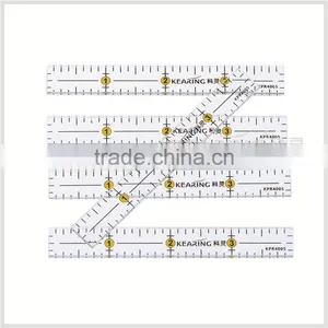 Kearing Manufacture Price High Quality Small Rigid Acrylic Clear Plastic Quilting Templates Rulers 4'' * 0.5 # KPR4005 thumbnail-1