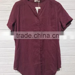 GZY Stock Summer Cotton and Linen Blouse Women thumbnail-6
