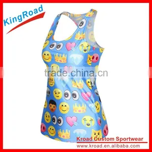 2016 New Arrival 100%polyester Tops Custom Women Fitness Tank Tops Sport Running Singlet thumbnail-5