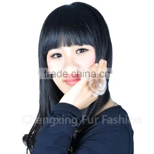 CX-A-64F Rabbit Fur Cute Flower Fashion Ring thumbnail-3