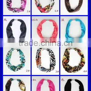 Cheap Custom Polyester Short Scarves Floral Print Colloer Scarves Jewelry Factory Directly Sales Infinity Scarves Manufacturer thumbnail-1