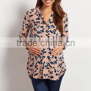 Latest Design New Fashion Button up Printing Long Sleeve Maternity Clothes thumbnail-2