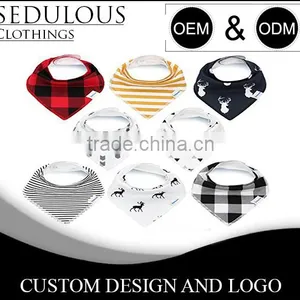 100% Organic Cotton Custom Printed Baby Bandana Triangle Bibs thumbnail-6