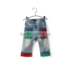 Hot Sale Factory Price Custom Made Cotton Hand Wash Contrast Cloth Sticking Latest Fashion Boys Jeans thumbnail-2