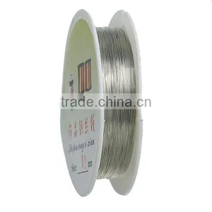Wholesale Round Silver Tone 0.2mm 2 Rolls Copper Beading Wire Thread Cord thumbnail-1