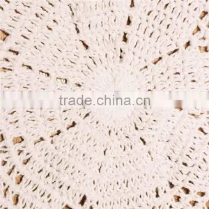 Modern Style 25cm Vintage Style Floral Hand Crochet Handmade Cotton Beige Doily Cup Table Mat Doilies Crochet Placemat Coasters thumbnail-5
