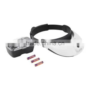 2017 Hot Selling 2 LED Headband Glasses Illuminated Magnifier Loupe Single/Bi-plate Magnifications 5 Lens thumbnail-5
