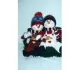Couple Snowmen Toddler Christmas Toy Sitting on Sofa thumbnail-1