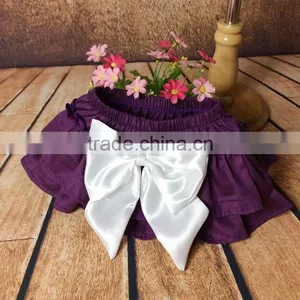 The Newest Design for Baby Girl Ruffle Raglan Red Color Elastic Tutu Divided Skirt With Big Bowknot Plain Color Adorable Pants thumbnail-2