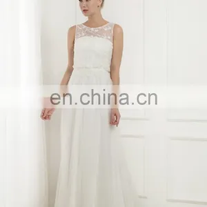 EB15079 A Line Scoope Sequine Lace Decoration Soft Tulle Princess Wedding Dress thumbnail-1
