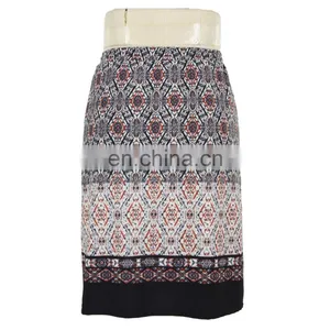 Losange Print Lady Office Skirt Guangzhou Supplier thumbnail-2