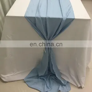 TR041#96 Blue Crepe de Chine Custom Table Runners for Christmas thumbnail-4