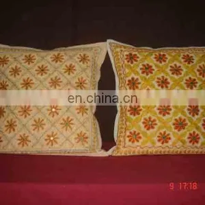 Indian Handmade Designer Applique Work Cushion Cover thumbnail-1