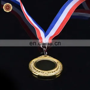 Wr Customized Gifts Wholesale Metal Metal Art Crafts Quality Gold Medal With Ribbon thumbnail-1