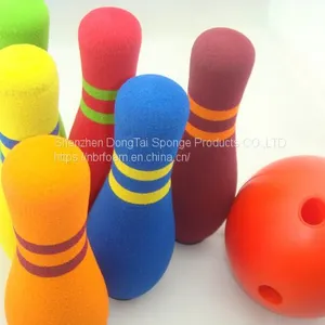 Customize NBR Foam Soft Bowling Set Toy 6 Pins + 1 Ball No-Fade thumbnail-1