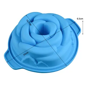 Free Sample Food Grade Heat Resistant Nontoxic Silicone Cake Mold Baking Mousse Pudding Mold Tool Rose Shape thumbnail-3