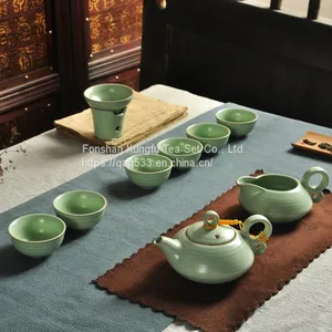 A Complete Set of Household Ceramic Kung Fu Tea Sets thumbnail-3