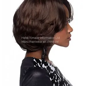 Brown 12 Inches Chin Length Wavy Capless Bob Haircuts thumbnail-2