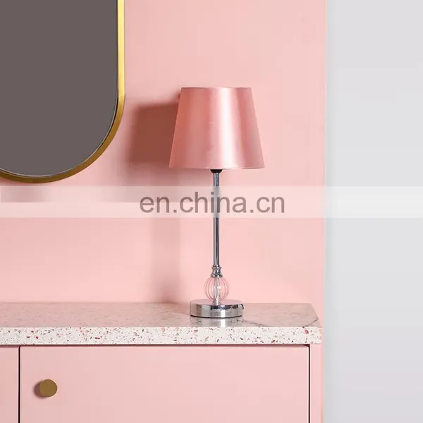 European Style Hotel Home Indoor Decor Bedroom Modern Table Light With Yellow Silk Lampshade photo-7