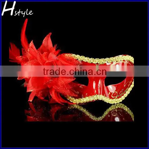 PVC Funny Masquerade Party Mask With Flower SC072 photo-6