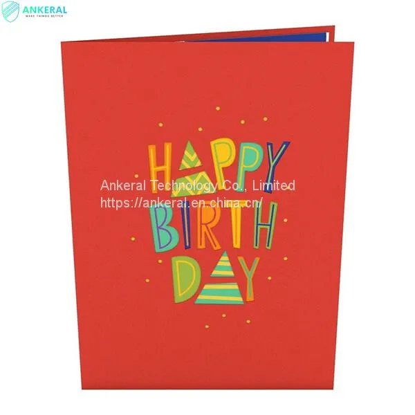 Happy Birthday Balloons 3D Pop-up Card Best Color Printing Birthday Blessing Cards for Kids photo-4