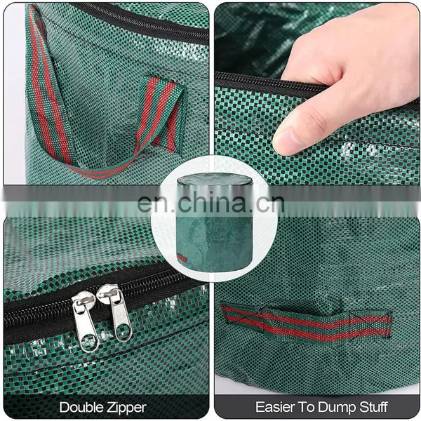 Heavy Duty 120L Reusable Hard Bottom Yard Lawn and Leaves Green Garden Waste Bag photo-4