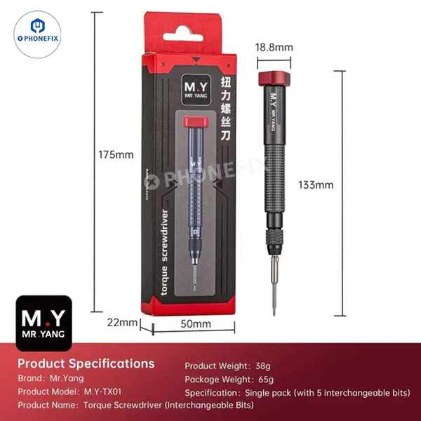 YCS Mr.Yang M.Y-TX01 Magnetic Torque Screwdriver With 5 Bits photo-5
