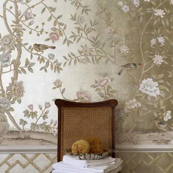 Silver foil wallpaper