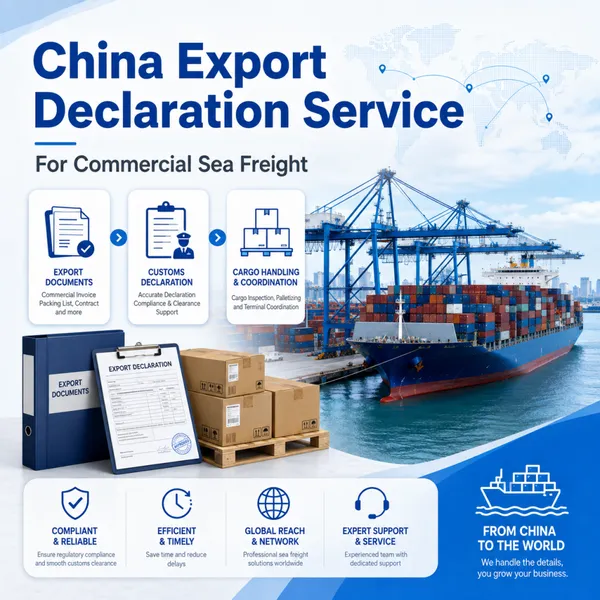 China Export Declaration Service für kommerzielle Seefracht