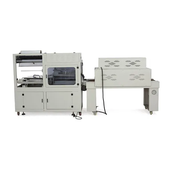 QD-4520 Automatische Heißluft-Schrumpfverpackungsmaschine mit 10 m/min Geschwindigkeit, industrieller Schrumpftunnel zum Verpacken von Kartons und Flaschen, OMRON PLC