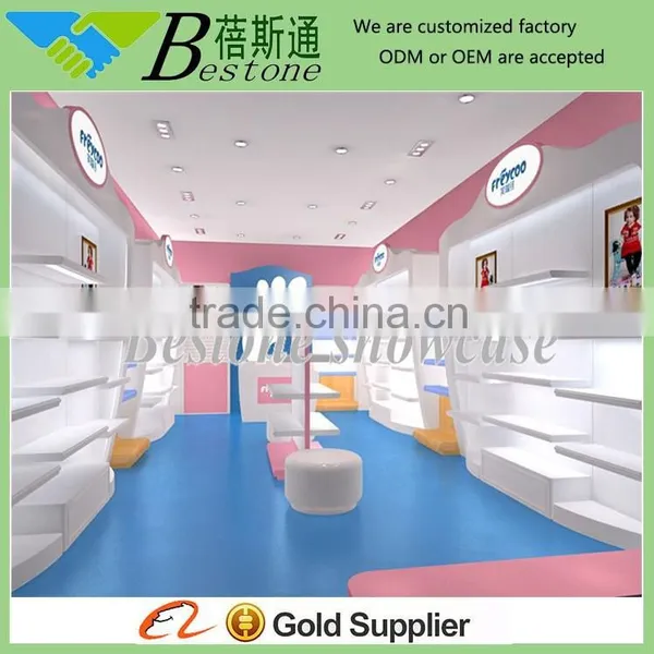 Wall Display Rack Cabinet Decoration for Kid's Shoe Shop
