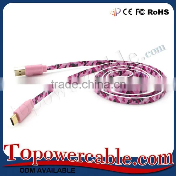 2016 New Coming Noodle Flat USB Type-A to Type C 3.1 Cable For Macbook 12' For Nexus 5X 6P photo-4