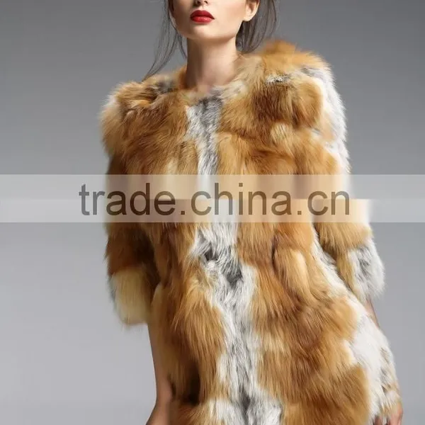 QD29248 Wholesale Europe Styles Fashion Fox Fur Coat Women photo-2