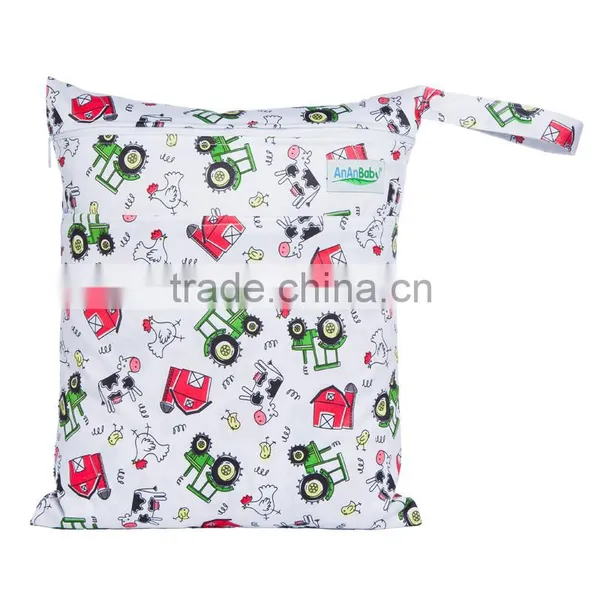 Cheap Wholesale One Zipper Diaper Bags Waterproof Small Pockets Wet Bags photo-4