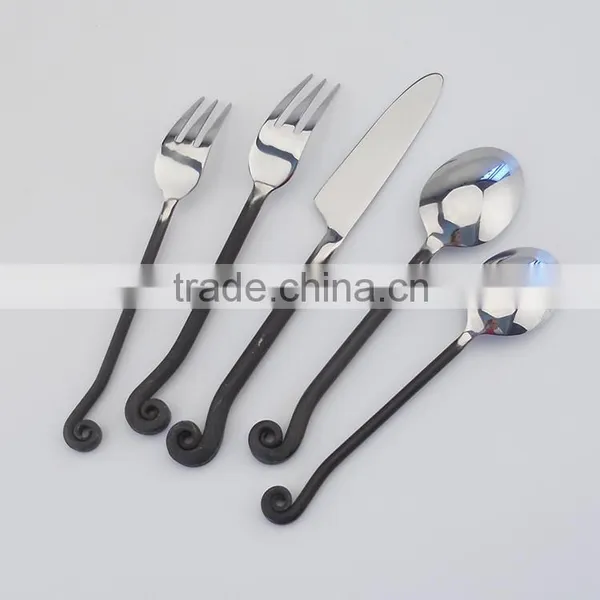 24PCS Black Handle Cutlery Set 9003 photo-2