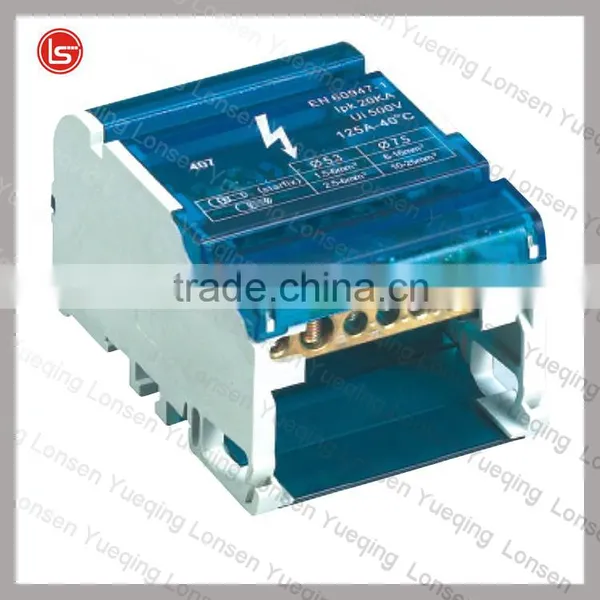 Brass Connector Terminal Block Box With Plastic Cover 2P 4P for Din Rail photo-5