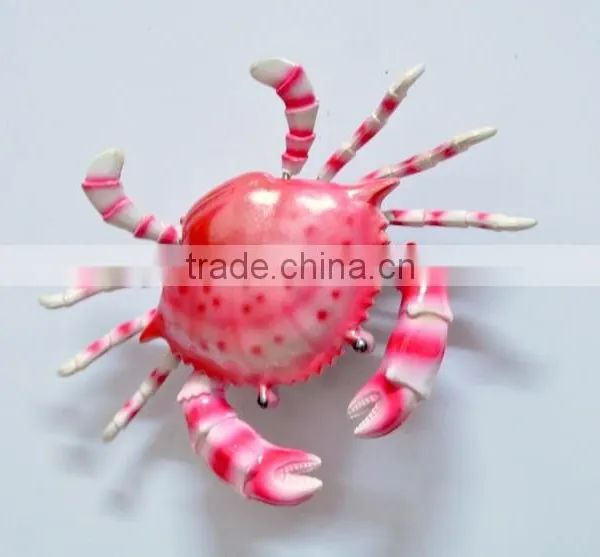 3 Inch Pearl Powder Plastic Magnetic Crab, Wholesale Souvenirs photo-2