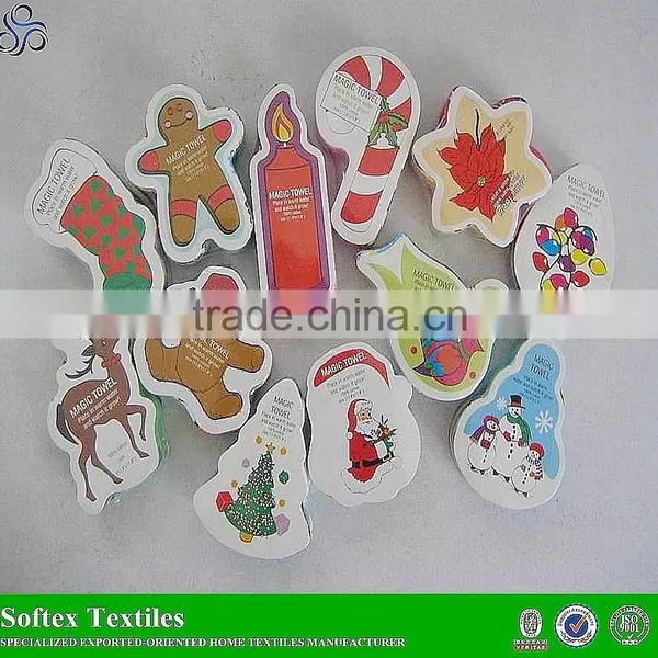 Cotton Christmas Promotion Custom Shaped Compressed Towel / Magic Towels photo-5