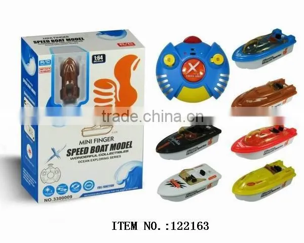 122163 Mini RC Toy Boat , Battery Operated Boat, Cartoon Toy Finger Boat