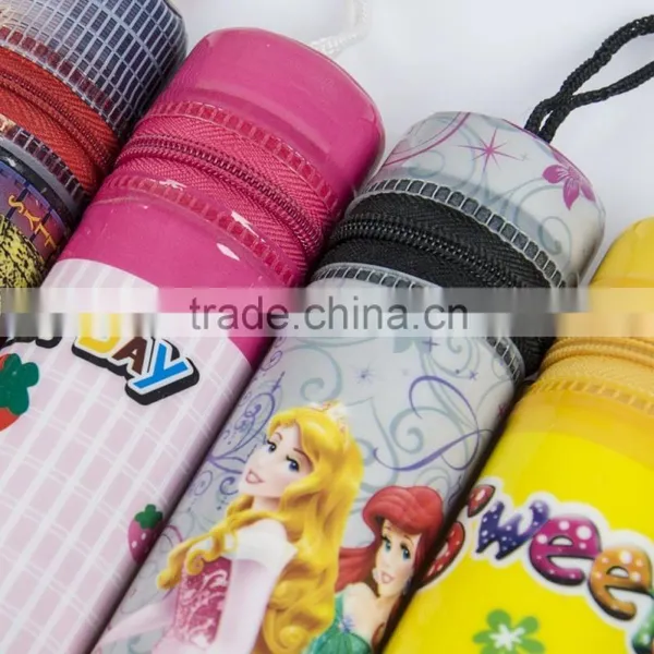 Full Color Printed Promotional Plastic Soft PVC Pencil Shape Pencil Bag Case (with Zipper and Handle) photo-2