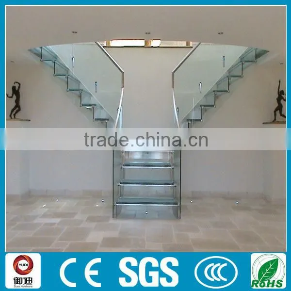 Interior Straight Tempered Glass Stair Glass Stair Prices for Sale--YUDI photo-4