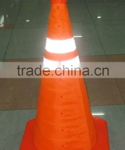 NEW 2016 Orange Flexible Traffic Cone Height 55cm/55cm Folding Road Cone With Light/light Weight Traffic Cone