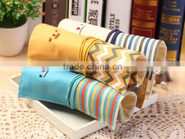 Korea Style Smile Face Roll up School Pencil Bag/pencil Case With Rope photo-3