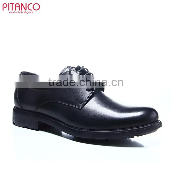 Thick Sole Calf Leather Lace-up Mens Derby Shoes