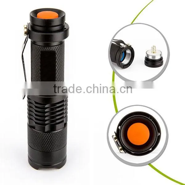 T6 LED Small Pocket Torch Light Tactical Zoomable LED Flashlight With Clip Quality Choice photo-4