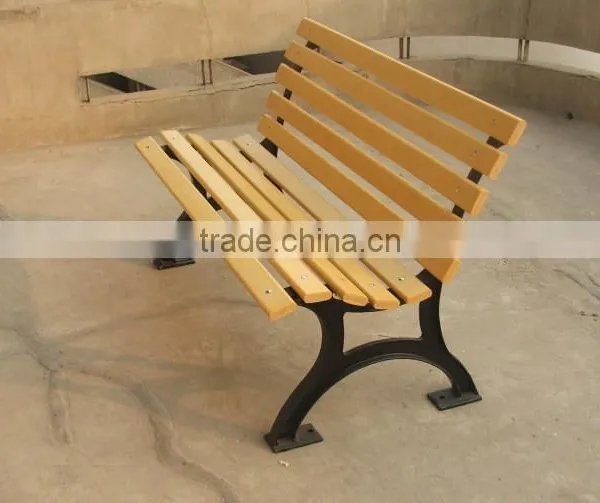 Classic Wooden Garden Bench With Metal Legs photo-4
