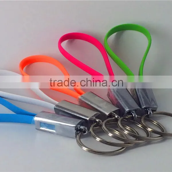 Zinc Key Ring USB 2.0 Male to Micro USB Male Data Charging Cable photo-3