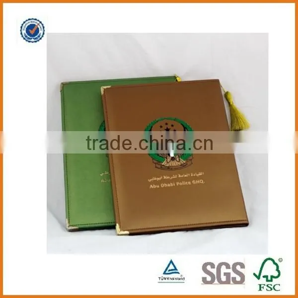 Customized Logo A4 Size Certificate Holder/genuine Leather Certificate Folder/pu Leather Certificate Portfolio photo-2